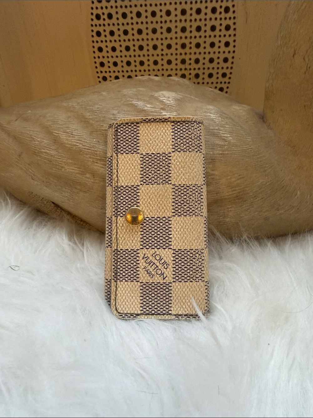 Louis Vuitton Beige and Brown Checkerboard Key Case